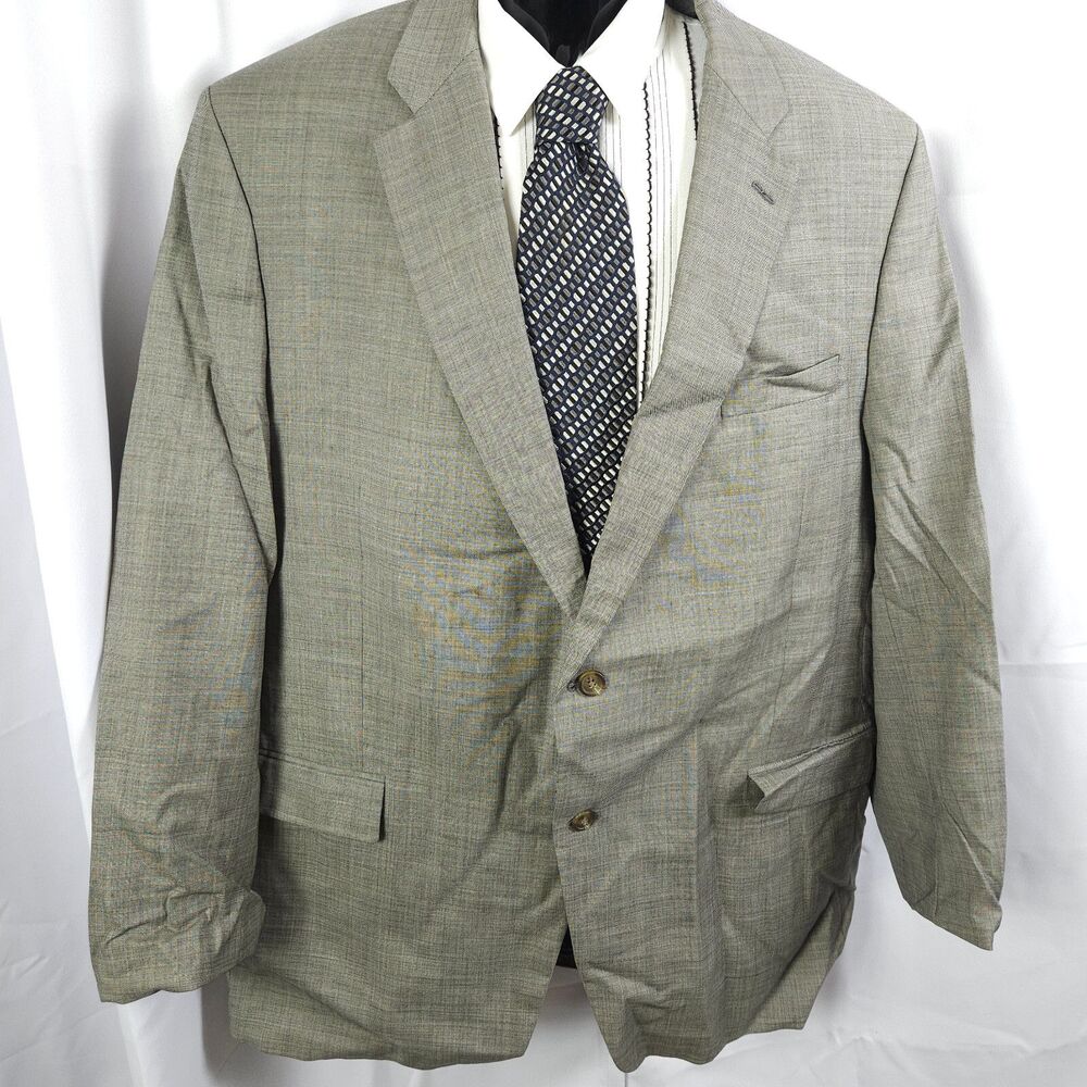 Lauren Ralph‎ Lauren Gray 2 Button 100% Wool Sports Coat Mens 48L Blazer